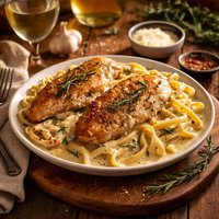 White Wine Rosemary Chicken and Pasta