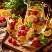 White Wine Sangria with Raspberries