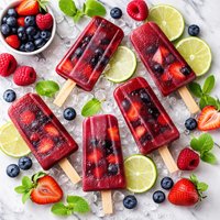 Whole Fruit Berry Lime Popsicles