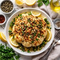 Whole Roasted Cauliflower with Olive Oil and Capers