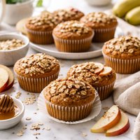 Whole Wheat Apple Banana Oatmeal Muffins