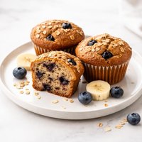 Whole Wheat Banana Blueberry Muffins