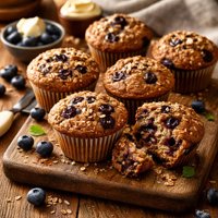 Whole Wheat Blueberry Bran Muffins