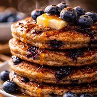 Whole Wheat Blueberry Cinnamon Pancakes