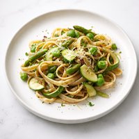 Whole Wheat Fettuccine with Spring Vegetables