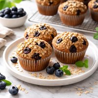 Whole Wheat Oat Blueberry Muffins