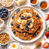 Whole Wheat Oatmeal Banana Pankakes