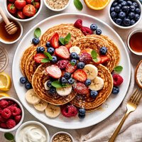 Whole Wheat Pancakes with Fresh Fruit