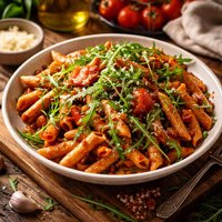 Whole Wheat Pasta Arrabbiata with Arugula