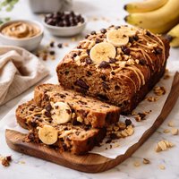 Whole Wheat Peanut Butter Banana Bread with Chocolate Chips