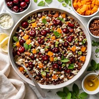 Wild and White Rice with Cherries Apricots and Pecans