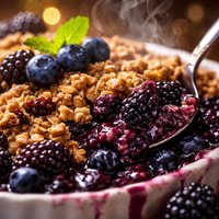 Wild Blueberry and Blackberry Crisp