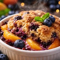 Wild Blueberry Muffin Peach Cobbler
