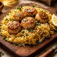 Wild Caught Sea Scallops with Spaghetti Squash
