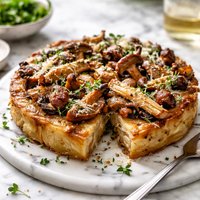 Wild Mushroom and Artichoke Potato Cake