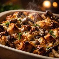 Wild Mushroom Bread Pudding