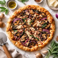Wild Mushroom Red Onion and Sage Pizza