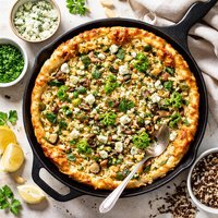 Wild Rice and Blue Cheese Skillet Souffle