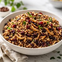 Wild Rice with Cranberries and Caramelized Onions