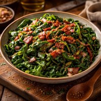 Wilted Greens with Bacon Vinaigrette