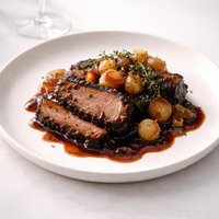 Wine Braised Brisket of Beef with Caramelized Pearl Onions