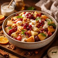 Winter Fruit Salad with Honey Sour Cream Dressing