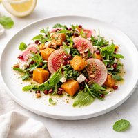Winter Salad with Lemon Mint Dressing