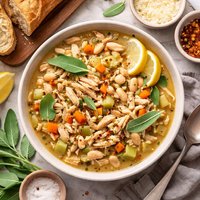 Ww Chicken and White Bean Stew with Lemon and Sage