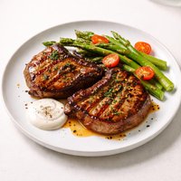 Ww Molasses Grilled Chops with Horseradish Sauce