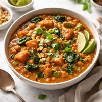 Ww Senegalese Peanut Stew with Spinach and Sweet Potatoes