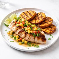 Ww Tropical Chicken with Grilled Sweet Potatoes