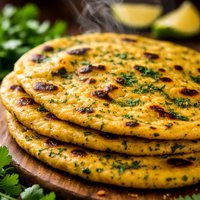 Yellow Maize Flour and Fenugreek Leaves Indian Breads