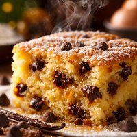 Yellow Pudding Cake with Chocolate Chips