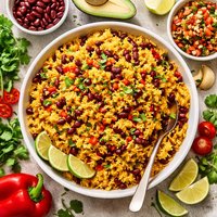 Yellow Rice with Beans Arroz Con Habichuelas