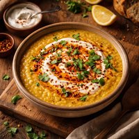 Yellow Split Pea Soup with Spiced Yogurt