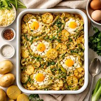 Yes This Is a Potatoes Eggs Leeks Cheese Casserole