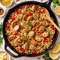 Yet Another Turkey Sausage and Kraut Skillet