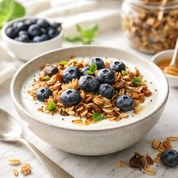 Yogurt with Granola and Blueberries