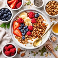 Yogurt with Granola and Fruit