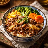 Yoshinoya Style Beef with Vegetables Rice Bowl