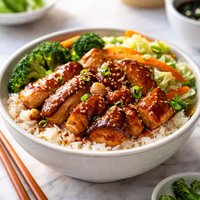 Yoshinoya Style Teriyaki Chicken and Vegetable Bowl