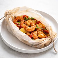 Yum Yum Sweet and Sour Shrimp En Papillote in Parchment