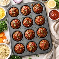 Yummy and Good for You Meatloaf in Cupcake Pan