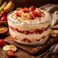 Yummy Banana Strawberry Cheesecake Pudding