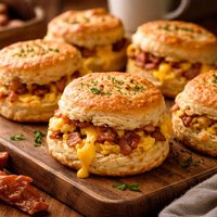 Yummy Cheesy Bacon Stuffed Breakfast Biscuits