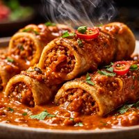Yummy Laung Lata Tofu Rolls Served in Tomato Cream Sauce