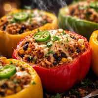 Yummy Spicy Turkey Stuffed Bell Peppers