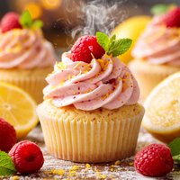 Zingy Lemon Raspberry Cupcakes
