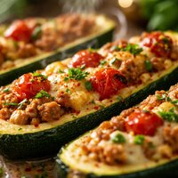 Zucannoes Stuffed Zucchini