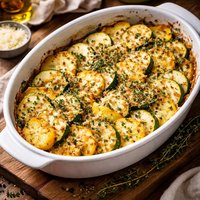 Zucchini and Summer Squash Gratin with Parmesan and Fresh Thyme
